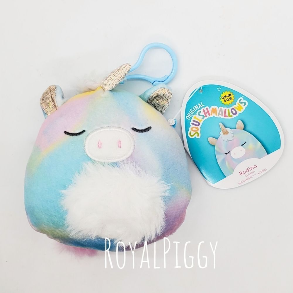 3.5" Squishmallow Rodina Unicorn Pegasus clip Sassy squad KellyToy soft plush